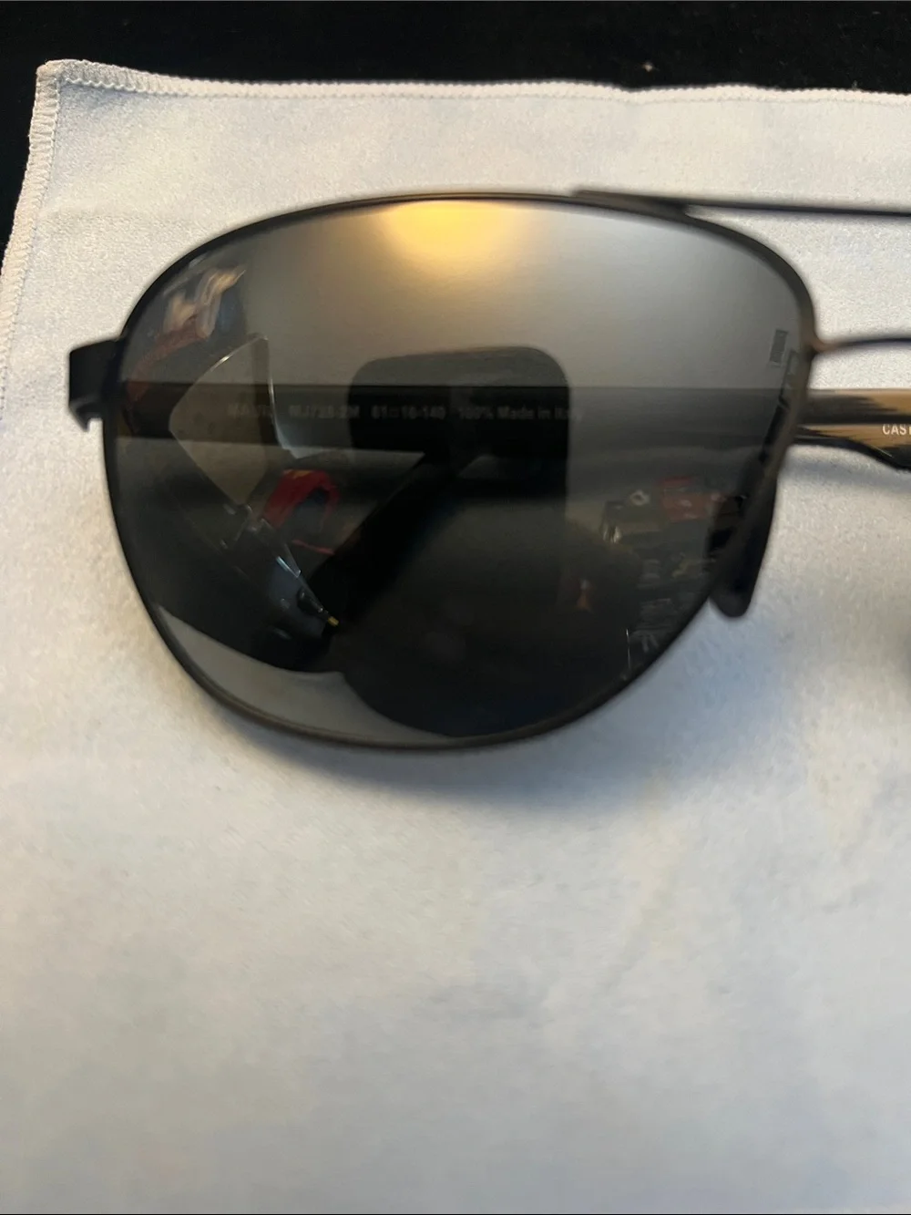 Maui Jim Castles Black Frame Sunglasses with Dark Lenses made in Italy 🇮🇹